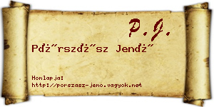 Pórszász Jenő névjegykártya