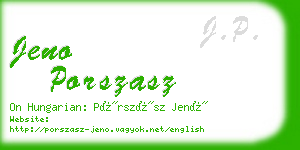 jeno porszasz business card